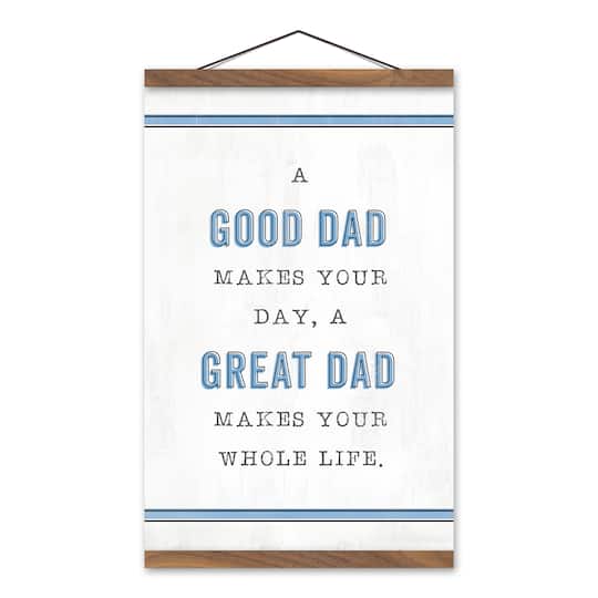 Good Great Dad Teak Hanging Canvas